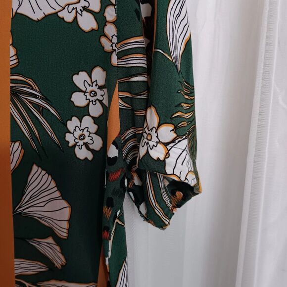 Denim & Flower Ricky Singh Short Sleeve SZ L Tropical Print Viscose Shirt - Picture 3 of 10